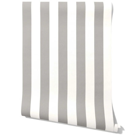 'Shadow' Neutral Geometric Striped Wallpaper (Grey/ White)