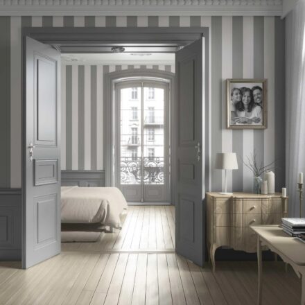'Shadow' Neutral Geometric Striped Wallpaper (Grey/ White) - Image 5