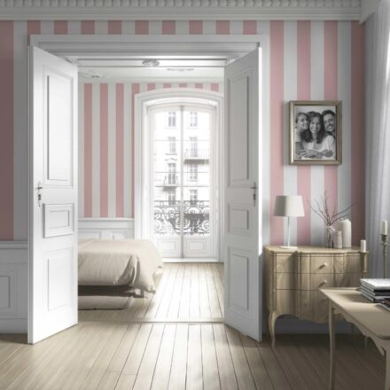 'Timberland' Geometric Striped Wallpaper (Blush Pink/ White) - Image 4