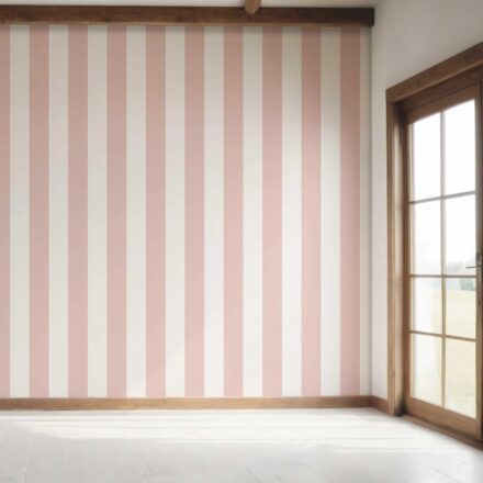 'Timberland' Geometric Striped Wallpaper (Blush Pink/ White) - Image 7