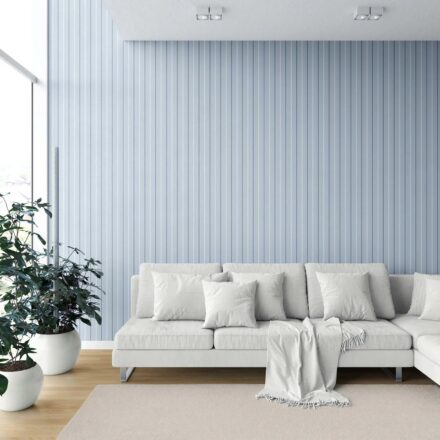'Sea Nymph' Geometric Striped Wallpaper (Blue) - Image 6