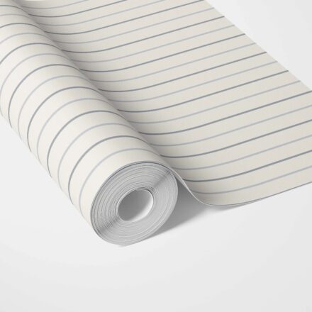 'Bellcourt' Neutral Geometric Striped Wallpaper (Cream/ White/ Grey)