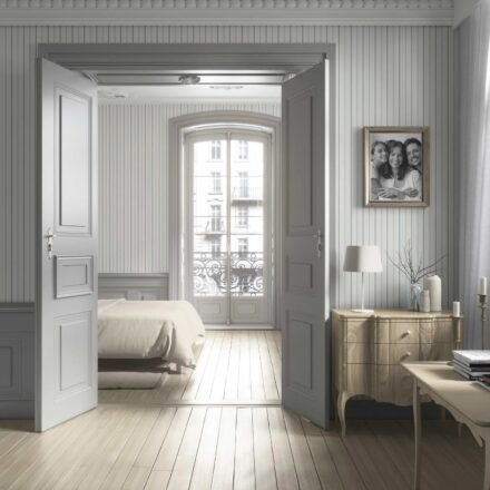 'Bellcourt' Neutral Geometric Striped Wallpaper (Cream/ White/ Grey) - Image 4
