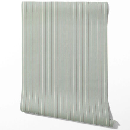 'Danube' Neutral Geometric Striped Wallpaper (Green-Grey) - Image 2