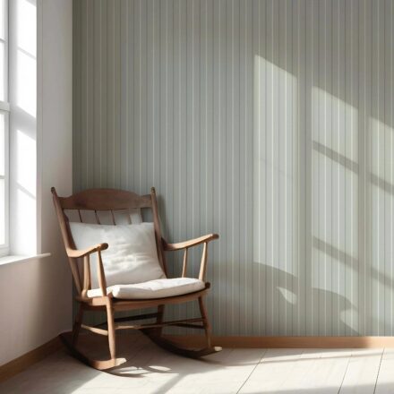 'Danube' Neutral Geometric Striped Wallpaper (Green-Grey) - Image 5