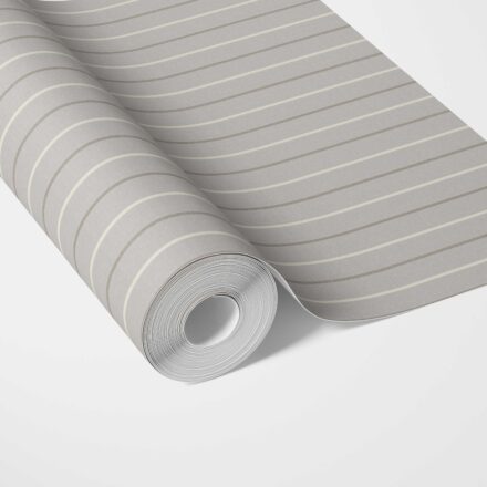 'Clocktower' Neutral Geometric Striped Wallpaper (Grey)