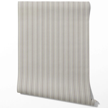 'Clocktower' Neutral Geometric Striped Wallpaper (Grey) - Image 2
