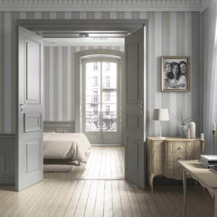 'Avalanche' Neutral Geometric Striped Wallpaper (Grey) - Image 4
