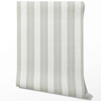 'Quill' Neutral Geometric Striped Wallpaper (Grey-Green)