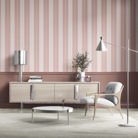 'Cavendish' Geometric Striped Wallpaper (Pink) - Image 6