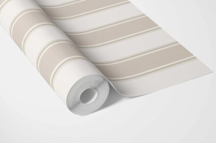 'Pipe Dream' Neutral Geometric Striped Wallpaper (Beige) - Image 3