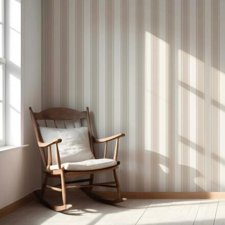 'Pipe Dream' Neutral Geometric Striped Wallpaper (Beige) - Image 5