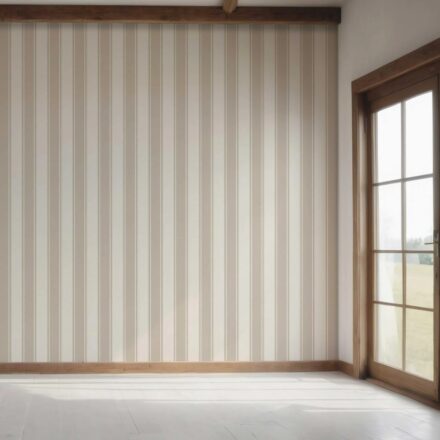 'Pipe Dream' Neutral Geometric Striped Wallpaper (Beige) - Image 7