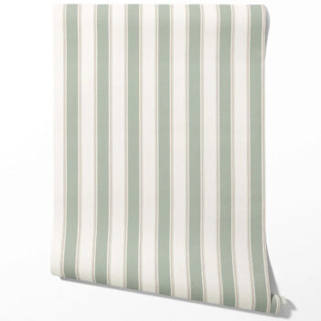 'Lavora' Geometric Striped Wallpaper (Sage Green)
