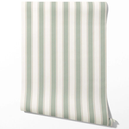 'Lavora' Geometric Striped Wallpaper (Sage Green)