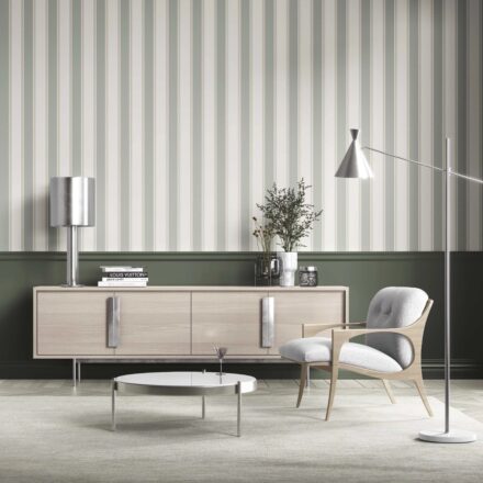 'Lavora' Geometric Striped Wallpaper (Sage Green) - Image 6