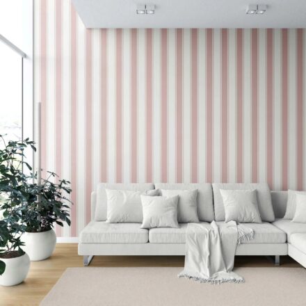 'Ursala' Geometric Striped Wallpaper (Blush Pink) - Image 2