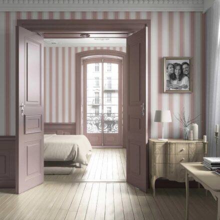 'Ursala' Geometric Striped Wallpaper (Blush Pink) - Image 4