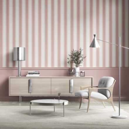 'Ursala' Geometric Striped Wallpaper (Blush Pink) - Image 6