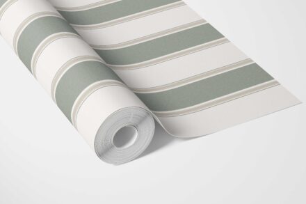 'Charisma' Geometric Striped Wallpaper (Grey-Green) - Image 3