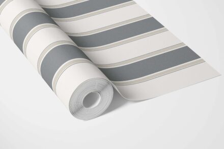 'Temara' Neutral Geometric Striped Wallpaper (Slate Blue/ Grey) - Image 3