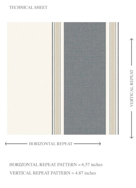 'Temara' Neutral Geometric Striped Wallpaper (Slate Blue/ Grey) - Image 8