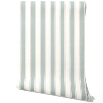 'Atrina' Geometric Striped Wallpaper (Mint Green/ Grey)