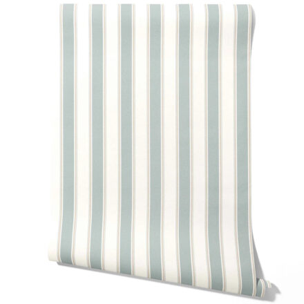 'Atrina' Geometric Striped Wallpaper (Mint Green/ Grey)