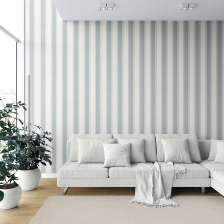 'Atrina' Geometric Striped Wallpaper (Mint Green/ Grey) - Image 2