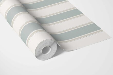 'Atrina' Geometric Striped Wallpaper (Mint Green/ Grey) - Image 3