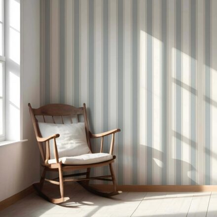 'Atrina' Geometric Striped Wallpaper (Mint Green/ Grey) - Image 5