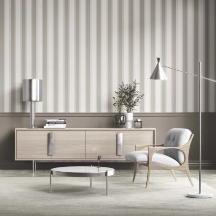 'Alchemy' Neutral Geometric Striped Wallpaper (Grey/ Beige/ Taupe) - Image 2