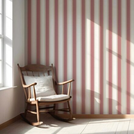 'Mauvelous' Geometric Striped Wallpaper (Pastel Pink) - Image 5