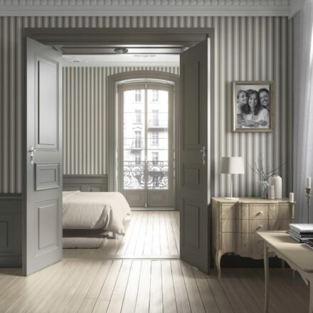 'Taraka' Neutral Geometric Striped Wallpaper (Brown/ Beige/ Taupe Grey) - Image 2