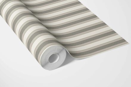 'Taraka' Neutral Geometric Striped Wallpaper (Brown/ Beige/ Taupe Grey) - Image 3
