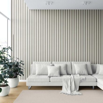 'Taraka' Neutral Geometric Striped Wallpaper (Brown/ Beige/ Taupe Grey) - Image 5