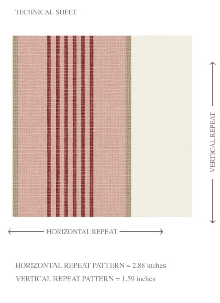 'Southwold' Geometric Striped Wallpaper (Brick Red/ Dusty Pink) - Image 8