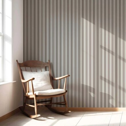 'Cloud Forest' Neutral Geometric Striped Wallpaper (Beige/ Brown/ Warm Grey) - Image 4