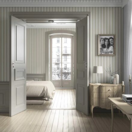'Ursa' Neutral Geometric Striped Wallpaper Cream/ Beige/ Warm Grey - Image 2