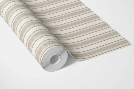'Ursa' Neutral Geometric Striped Wallpaper Cream/ Beige/ Warm Grey - Image 3