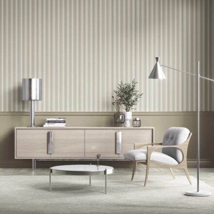'Ursa' Neutral Geometric Striped Wallpaper Cream/ Beige/ Warm Grey - Image 6