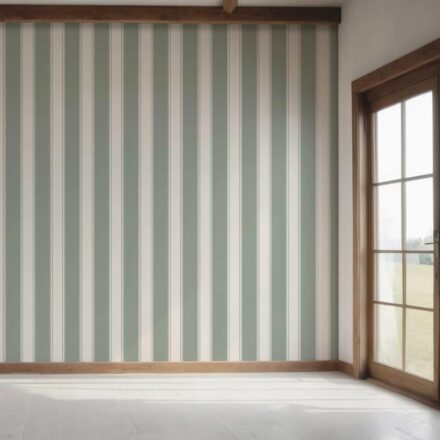 'Dinnigan' Geometric Striped Wallpaper (Sage Green/ Grey) - Image 7