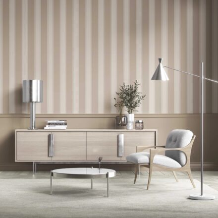 'Orelia' Neutral Geometric Striped Wallpaper (Brown/ Beige) - Image 2