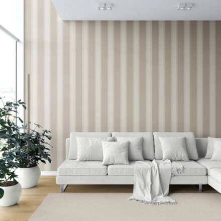 'Orelia' Neutral Geometric Striped Wallpaper (Brown/ Beige) - Image 6