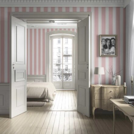 'Stage Star' Geometric Striped Wallpaper (Pink) - Image 4