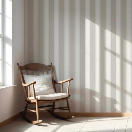 'Snowpea' Neutral Geometric Striped Wallpaper (Greige/ Warm Grey) - Image 5