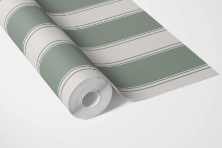 'Vynuoge' Geometric Striped Wallpaper (Sage Green) - Image 3