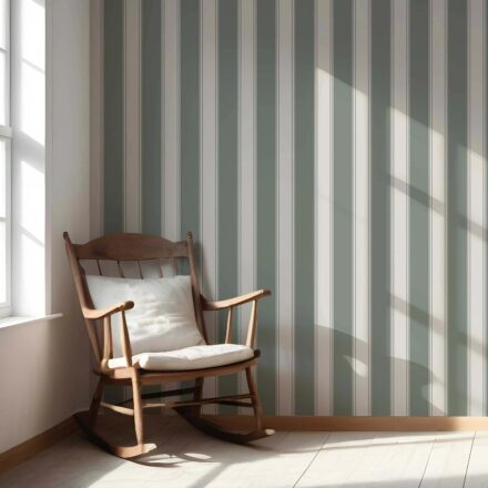 'Vynuoge' Geometric Striped Wallpaper (Sage Green) - Image 5