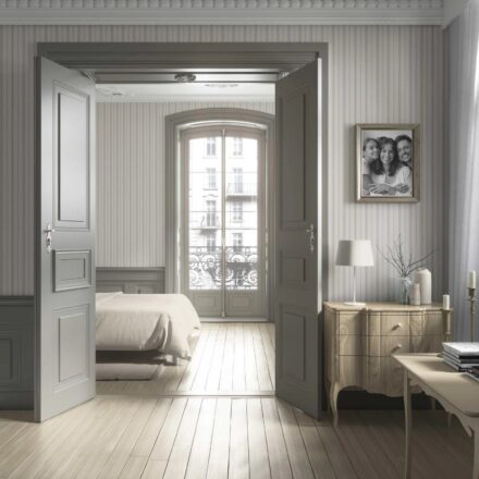 'Prima Donna' Neutral Geometric Striped Wallpaper (Cream/ Beige/ Grey) - Image 4