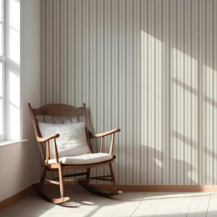 'Niblock' Geometric Striped Wallpaper (Sage Green/ Cream) - Image 5